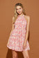 pink floral halter short dress
