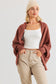 rust knit cocoon cardigan