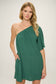 green one shoulder short dress