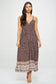 mocha floral fall maxi dress