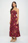 maroon floral sleeveless maxi dress