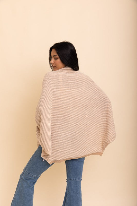 beige soft knit shawl