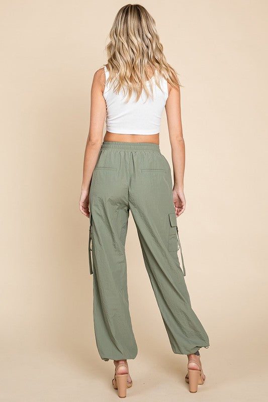 olive drawstring cargo pants