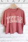 Short Sleeve Texas Puff Graphic Long Crop Tee