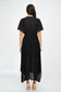 black short sleeve midi dress