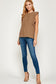 brown sleeveless ruffle top
