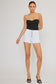 kancan white high rise stretchy denim shorts