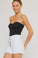 white high rise stretchy denim shorts
