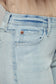 Light Wash Mid Rise Straight Curved Hem Jeans