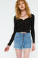 blue denim fray shorts