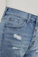 medium wash high rise shorts