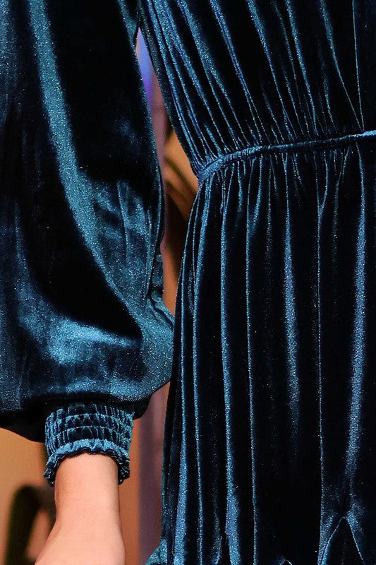 teal velvet holiday dress short