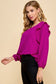 magenta ruffle long sleeve top