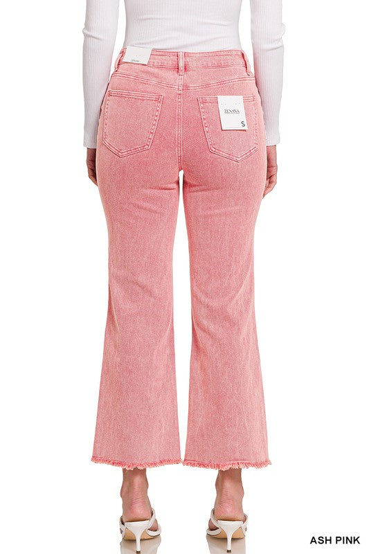 high rise crop flare jeans