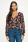 blush bj black floral long sleeve top