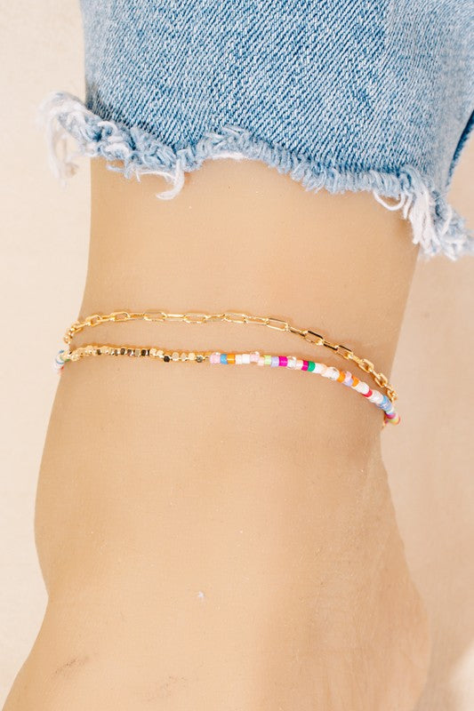 colorful beaded anklet