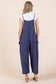 blue flowy jumpsuit