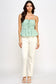 sea foam green sleeveless peplum top