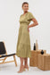 Olive Flutter Sleeve Midi Dress