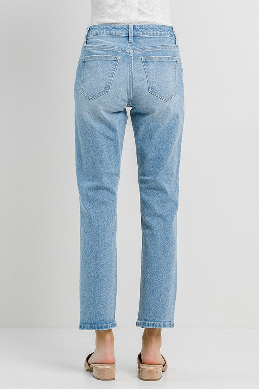 light wash cropped relaxed jeans