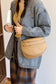 brown vegan leather crossbody bum bag