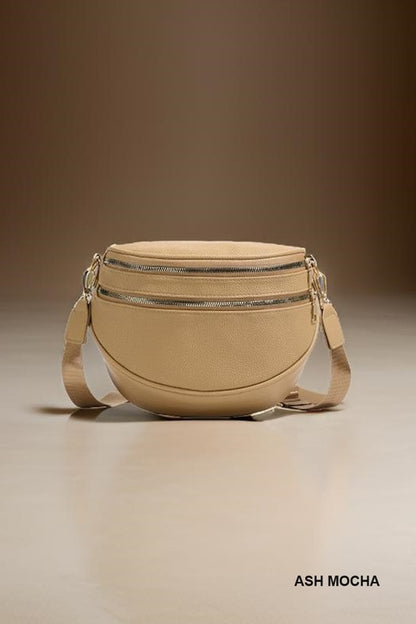 brown faux leather crossbody bum bag