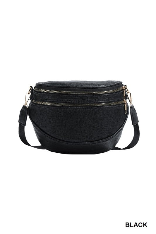 Faux Leather Multi Pocket Crossbody Bum Bag