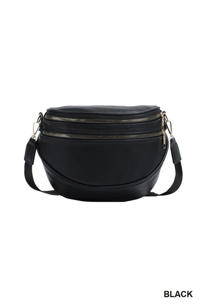 Faux Leather Multi Pocket Crossbody Bum Bag