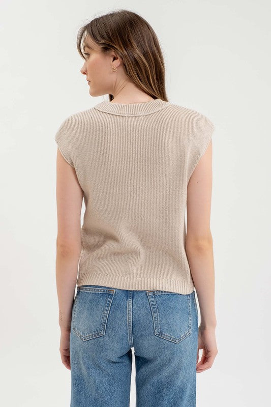 blu pepper sleeveless knit top