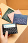 vegan leather woven card holder
