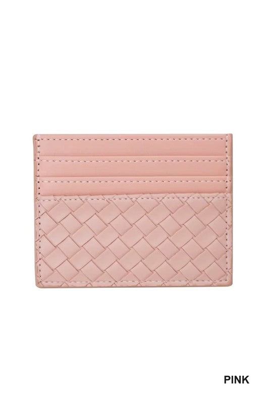 pink leather small credit card holder