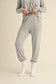 light grey elastic soft knit jogger pants