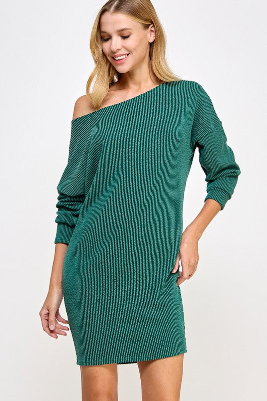 green long sleeve sweater dress