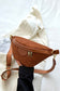 brown corduroy zipper fanny bag