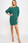 green fitted sweater dress