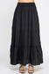 blush and day black elastic waist maxi skirt