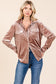 rolypoly taupe velvet button down top