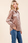 taupe velvet button down relaxed fit top