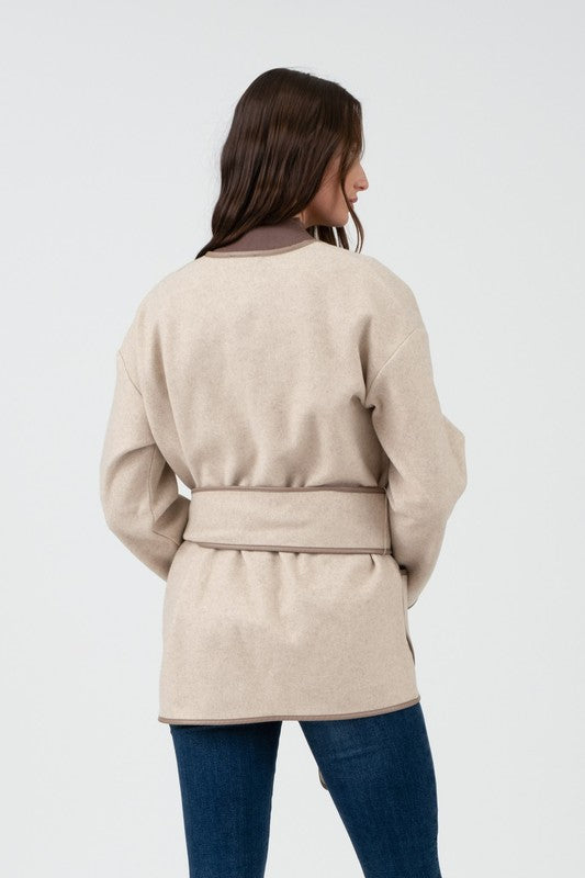 beige lightweight sweater coat
