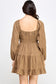 blush and day mocha long sleeve short dress