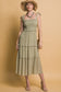 love tree sage green fit and flare midi dress