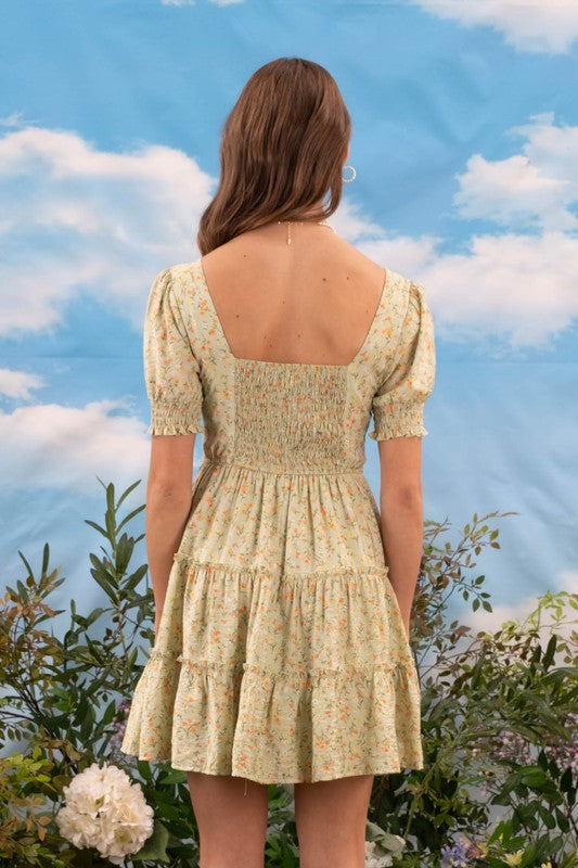 blu pepper short sleeve fit and flare short dress