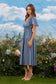 blu pepper short sleeve fit and flare midi dress