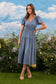 blu pepper blue chambray short sleeve midi dress