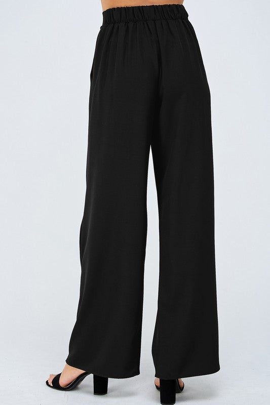 black wide leg dressy pants