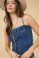 dark denim corset top