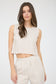 blu pepper khaki tie back boxy top