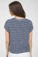 blue and white striped short sleeve pocket top