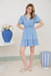short sleeve fit and flare short dress