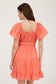 blu pepper orange short sleeve dress